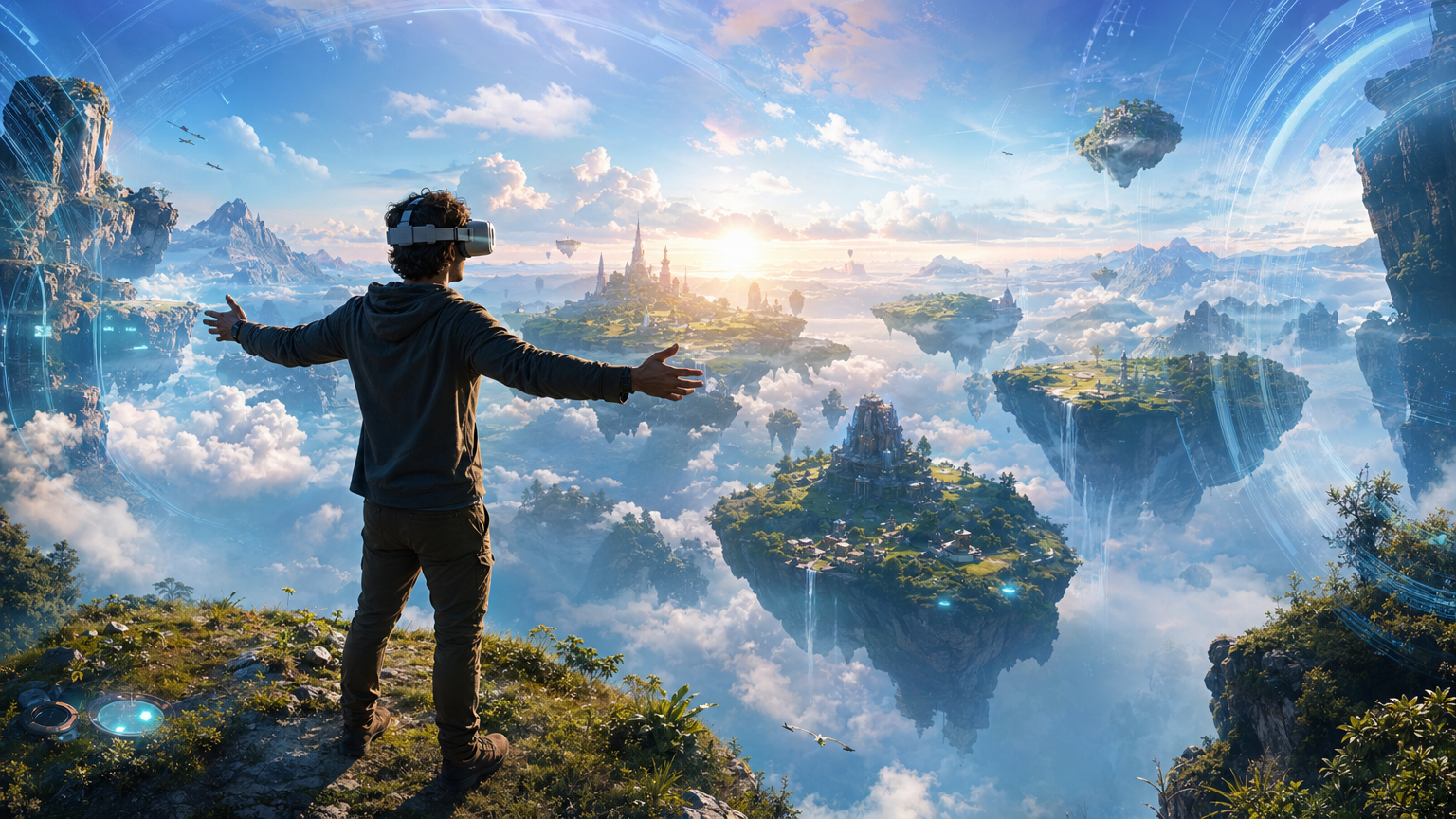 Person experiencing virtual reality