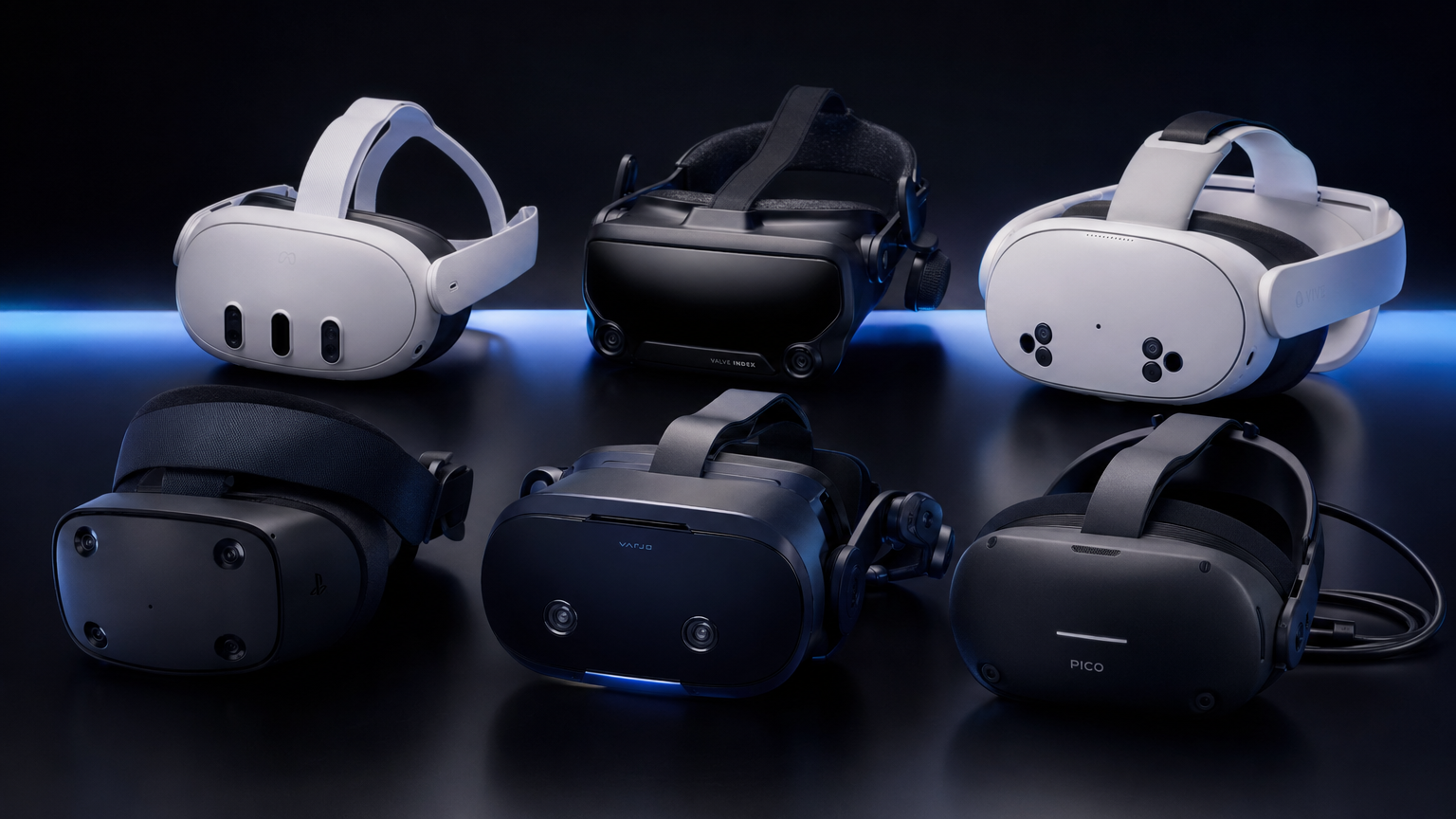 Modern VR headsets collection